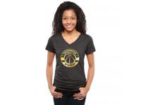 Women Washington Wizards Gold Collection V-Neck Tri-Blend T-Shirt Black