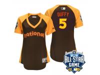 Women's 2016 MLB All-Star National San Francisco Giants #5 Matt Duffy Brown Run Derby Cool Base Jersey