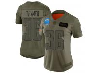 Women's #36 Limited Roderic Teamer Camo Football Jersey Los Angeles Chargers 2019 Salute to Service