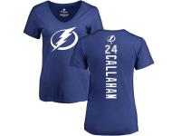 Women's Adidas NHL Tampa Bay Lightning #24 Ryan Callahan Backer Royal Blue T-Shirt Adidas