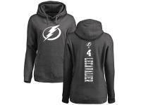 Women's Adidas NHL Tampa Bay Lightning #4 Vincent Lecavalier One Color Backer Charcoal Pullover Hoodie Adidas
