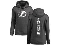 Women's Adidas NHL Tampa Bay Lightning #77 Victor Hedman One Color Backer Charcoal Pullover Hoodie Adidas