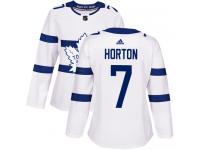 Women's Adidas NHL Toronto Maple Leafs #7 Tim Horton Authentic Jersey White 2018 Stadium Series Adidas