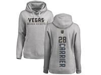 Women's Adidas NHL Vegas Golden Knights #28 William Carrier Backer Gray Pullover Hoodie Adidas