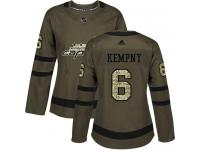 Women's Adidas NHL Washington Capitals #6 Michal Kempny Authentic Jersey Green Salute to Service Adidas