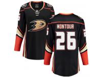 Women's Anaheim Ducks #26 Brandon Montour Authentic Black Home Breakaway NHL Jersey