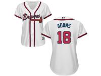 Women's Atlanta Braves #18 Matt Adams Majestic White Home Cool Base Jersey