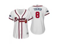 Women's Braves 2018 Postseason Home White Preston Tucker Cool Base Jersey