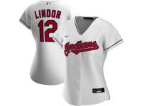 Women's Cleveland Indians Francisco Lindor Nike White Home 2020 Player Jersey