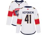 Women's Florida Panthers #41 Aleksi Heponiemi Reebok White Away Authentic NHL Jersey