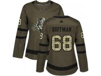 Women's Florida Panthers #68 Mike Hoffman Adidas Green Authentic Salute To Service NHL Jersey