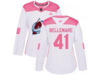 Women's Hockey Colorado Avalanche #41 Pierre-Edouard Bellemare Jersey White-Pink Fashion