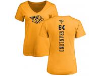 Women's Hockey Nashville Predators #64 Mikael Granlund One Color Backer Gold T-Shirt