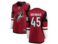 Women's Josh Archibald Breakaway Burgundy Red Home NHL Jersey Arizona Coyotes #45