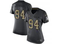 Women's Limited George Johnson #94 Nike Black Jersey - NFL Tampa Bay Buccaneers 2016 Salute to Service