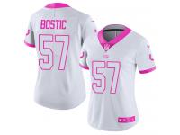 Women's Limited Jon Bostic #57 Nike White Pink Jersey - NFL Indianapolis Colts Rush Fashion