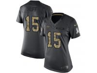 Women's Limited Josh Huff #15 Nike Black Jersey - NFL Tampa Bay Buccaneers 2016 Salute to Service