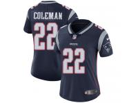 Women's Limited Justin Coleman #22 Nike Navy Blue Home Jersey - NFL New England Patriots Vapor Untouchable