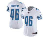 Women's Limited Michael Burton #46 Nike White Road Jersey - NFL Detroit Lions Vapor Untouchable