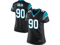 Women's Limited Paul Soliai #90 Nike Black Home Jersey - NFL Carolina Panthers Vapor Untouchable