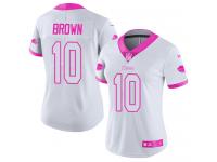 Women's Limited Philly Brown #10 Nike White Pink Jersey - NFL Buffalo Bills Rush Fashion