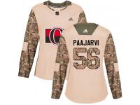 Women's Magnus Paajarvi Authentic Camo Adidas Jersey NHL Ottawa Senators #56 Veterans Day Practice