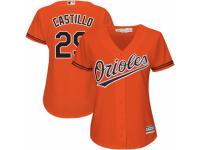 Women's Majestic Baltimore Orioles #29 Welington Castillo Orange Alternate Cool Base MLB Jersey