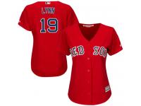 Women's Majestic Boston Red Sox #19 Fred Lynn Authentic Red Alternate Home MLB Jersey