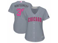 Women's Majestic Chicago Cubs #38 Mike Montgomery Grey Mother's Day Cool Base MLB Jersey