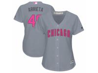 Women's Majestic Chicago Cubs #49 Jake Arrieta Grey Mother's Day Cool Base MLB Jersey