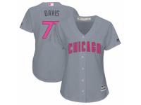 Women's Majestic Chicago Cubs #71 Wade Davis Grey Mother's Day Cool Base MLB Jersey