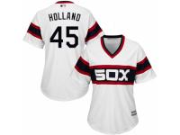 Women's Majestic Chicago White Sox #45 Derek Holland White 2013 Alternate Home Cool Base MLB Jersey
