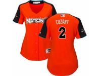 Women's Majestic Cincinnati Reds #2 Zack Cozart Orange National League 2017 MLB All-Star MLB Jersey