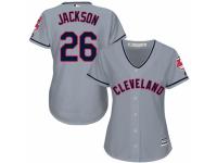 Women's Majestic Cleveland Indians #26 Austin Jackson Authentic Grey Road Cool Base MLB Jersey
