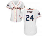 Women's Majestic Houston Astros #24 Jimmy Wynn Replica White Home 2017 World Series Champions Cool Base MLB Jersey