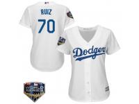Women's Majestic Keibert Ruiz Los Angeles Dodgers Authentic White Cool Base Home 2018 World Series Jersey