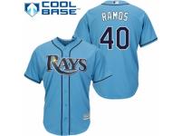 Women's Majestic Tampa Bay Rays #40 Wilson Ramos Authentic Light Blue Alternate 2 Cool Base MLB Jersey