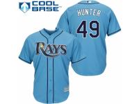 Women's Majestic Tampa Bay Rays #49 Tommy Hunter Authentic Light Blue Alternate 2 Cool Base MLB Jersey