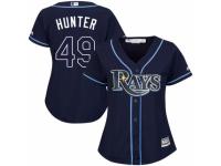 Women's Majestic Tampa Bay Rays #49 Tommy Hunter Authentic Navy Blue Alternate Cool Base MLB Jersey