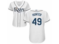 Women's Majestic Tampa Bay Rays #49 Tommy Hunter Authentic White Home Cool Base MLB Jersey