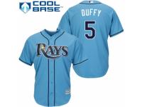 Women's Majestic Tampa Bay Rays #5 Matt Duffy Authentic Light Blue Alternate 2 Cool Base MLB Jersey