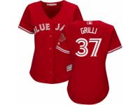 Women's Majestic Toronto Blue Jays #37 Jason Grilli Red Scarlet 2017 MLB Jersey