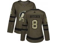 Women's New Jersey Devils #8 Will Butcher Adidas Green Authentic Salute To Service NHL Jersey