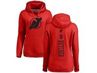 Women's New Jersey Devils #8 Will Butcher Adidas Red One Color Backer Pullover Hoodie NHL Jersey