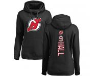 Women's New Jersey Devils #9 Taylor Hall Adidas Black Backer Pullover Hoodie NHL Jersey