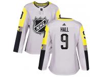 Women's New Jersey Devils #9 Taylor Hall Adidas Gray Authentic 2018 All-Star Metro Division NHL Jersey