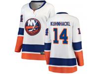Women's New York Islanders #14 Tom Kuhnhackl White Away Breakaway NHL Jersey