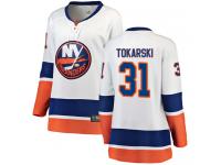 Women's New York Islanders #31 Dustin Tokarski White Away Breakaway NHL Jersey