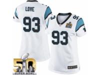 Women's Nike Carolina Panthers #93 Kyle Love Elite White Super Bowl L NFL Jersey