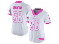 Women's Nike Cincinnati Bengals #56 Karlos Dansby Limited White Pink Rush Fashion NFL Jersey